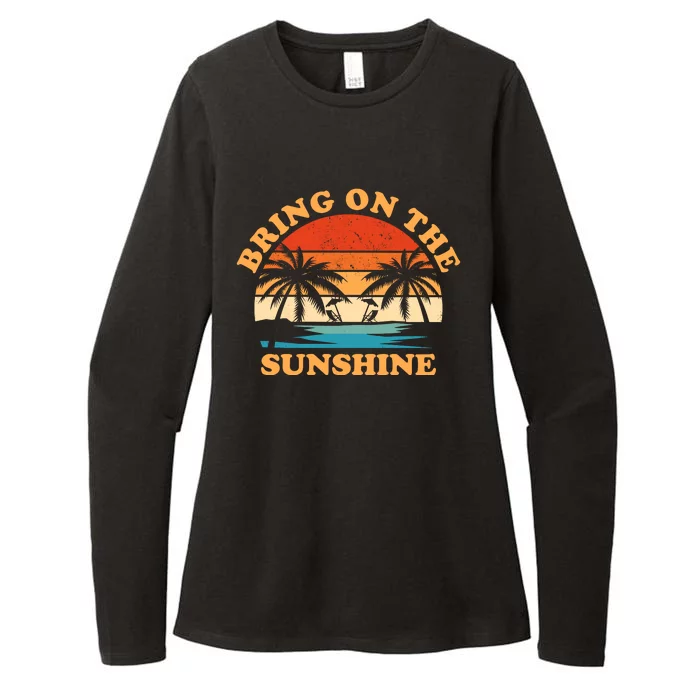 Bring On The Sunshine Retro Sunset Tropical Womens CVC Long Sleeve Shirt