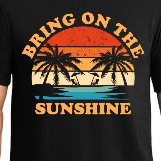 Bring On The Sunshine Retro Sunset Tropical Pajama Set