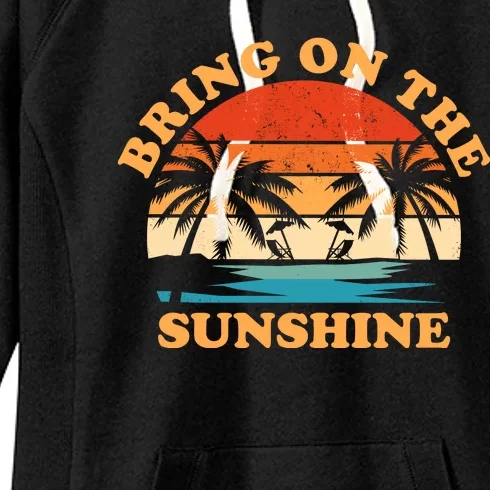 Bring On The Sunshine Retro Sunset Tropical Women's Fleece Hoodie