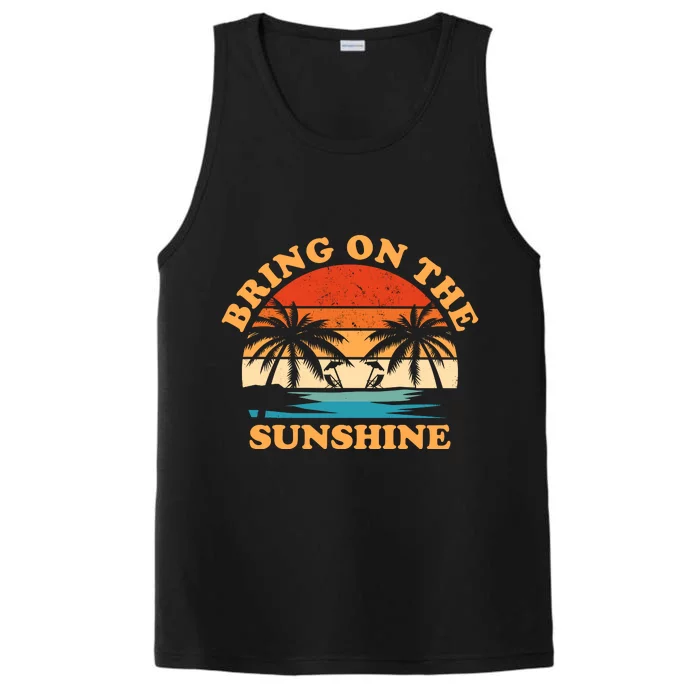 Bring On The Sunshine Retro Sunset Tropical Performance Tank