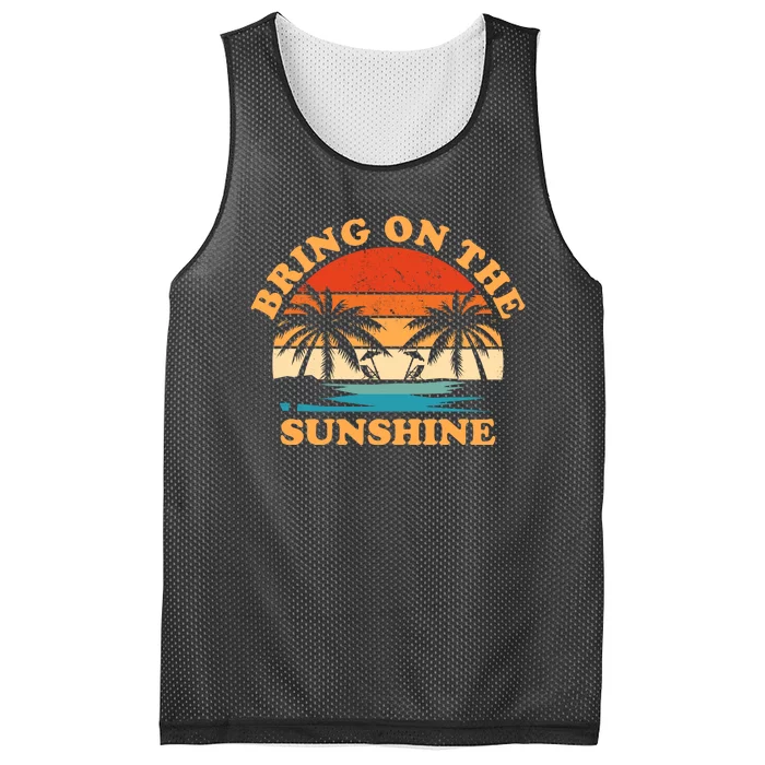 Bring On The Sunshine Retro Sunset Tropical Mesh Reversible Basketball Jersey Tank