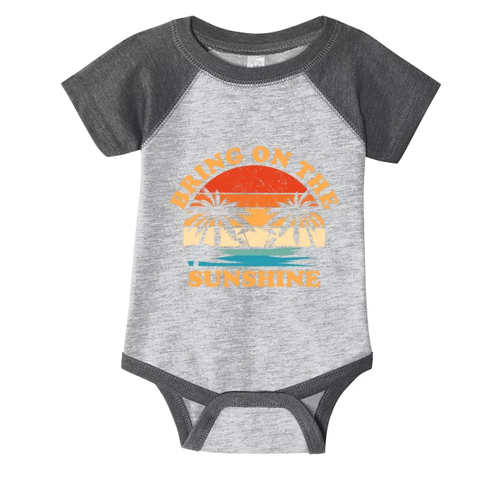 Bring On The Sunshine Retro Sunset Tropical Infant Baby Jersey Bodysuit