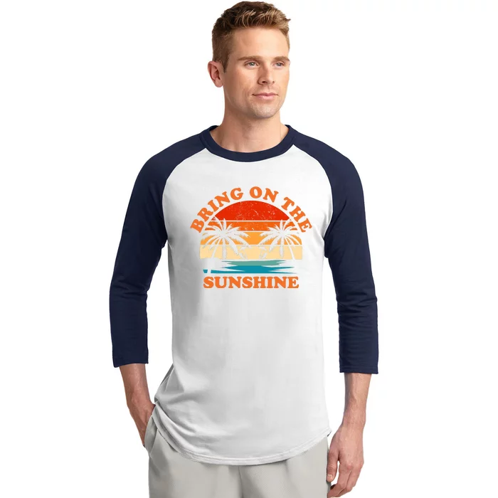 Bring On The Sunshine Retro Sunset Tropical Baseball Sleeve Shirt