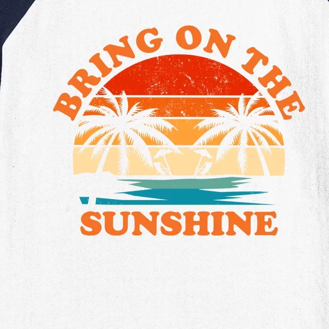 Bring On The Sunshine Retro Sunset Tropical Baseball Sleeve Shirt