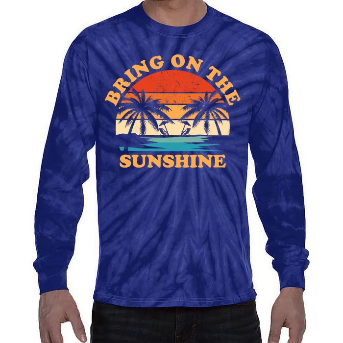 Bring On The Sunshine Retro Sunset Tropical Tie-Dye Long Sleeve Shirt