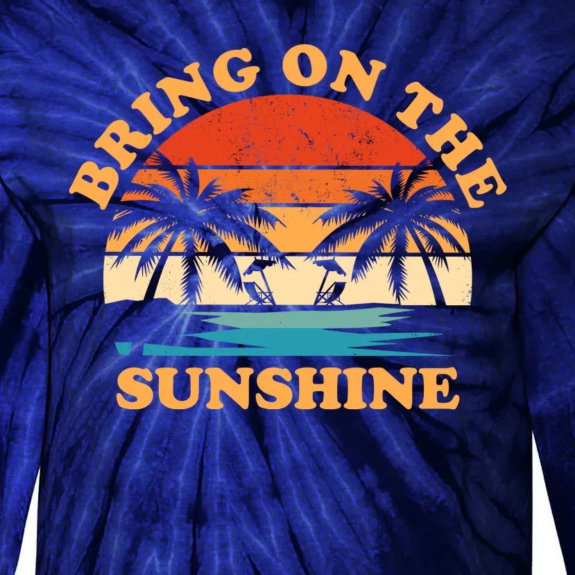 Bring On The Sunshine Retro Sunset Tropical Tie-Dye Long Sleeve Shirt