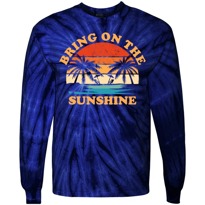 Bring On The Sunshine Retro Sunset Tropical Tie-Dye Long Sleeve Shirt