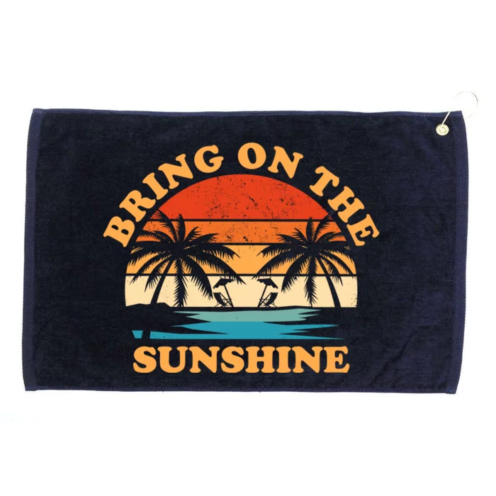 Bring On The Sunshine Retro Sunset Tropical Grommeted Golf Towel