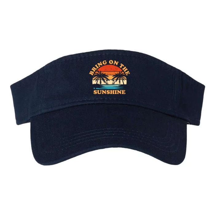 Bring On The Sunshine Retro Sunset Tropical Valucap Bio-Washed Visor