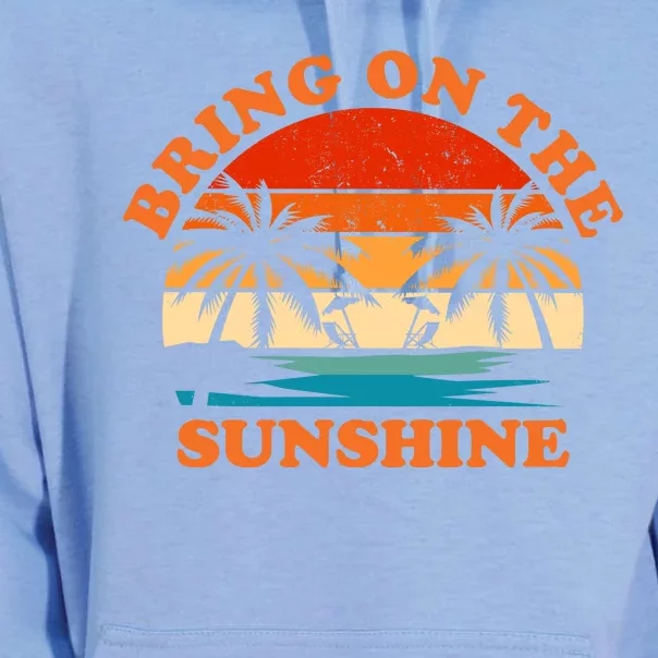 Bring On The Sunshine Retro Sunset Tropical Unisex Surf Hoodie