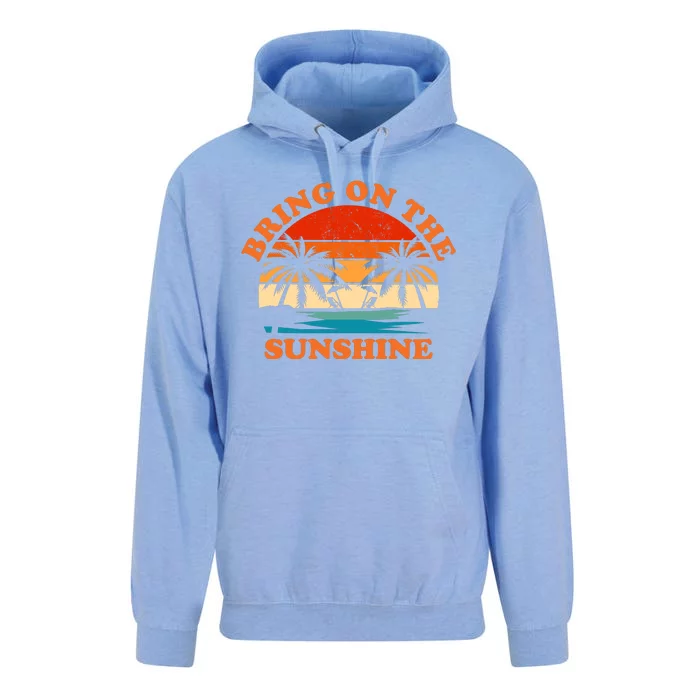 Bring On The Sunshine Retro Sunset Tropical Unisex Surf Hoodie