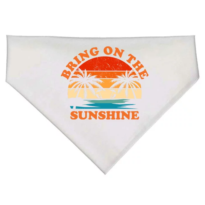 Bring On The Sunshine Retro Sunset Tropical USA-Made Doggie Bandana