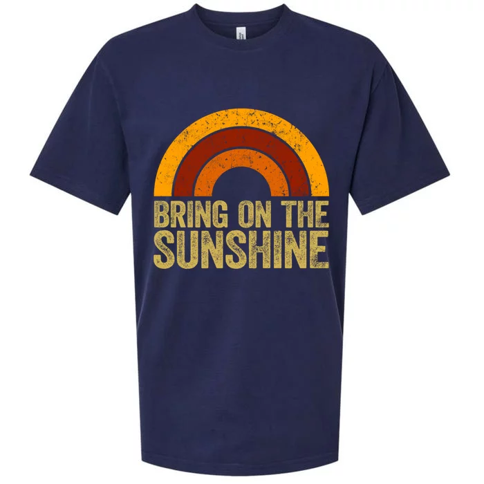 Bring On The Sunshine Gift Rainbow Retro Sunshine Meaningful Gift Sueded Cloud Jersey T-Shirt