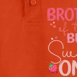 Brother Of The Berry Sweet One Strawberry First Birthday Dry Zone Grid Performance Polo