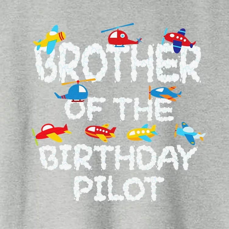 Brother Of The Birthday Pilot Aviator Bday Party Women's Crop Top Tee