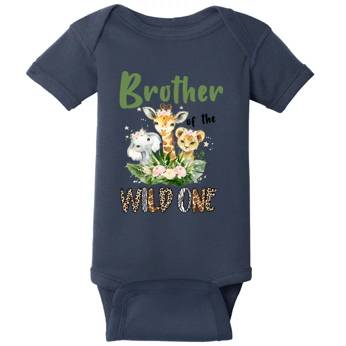 Brother Of The Wild One Zoo Theme Birthday Safari Jungle Animal Baby Bodysuit