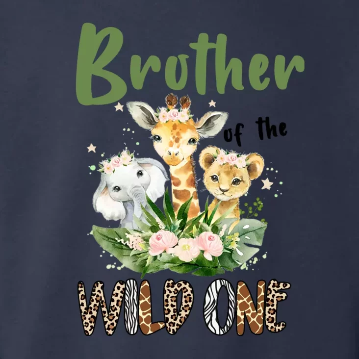 Brother Of The Wild One Zoo Theme Birthday Safari Jungle Animal Toddler Hoodie