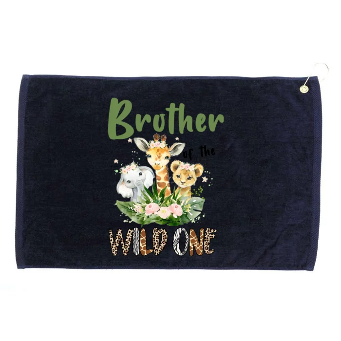 Brother Of The Wild One Zoo Theme Birthday Safari Jungle Animal Grommeted Golf Towel