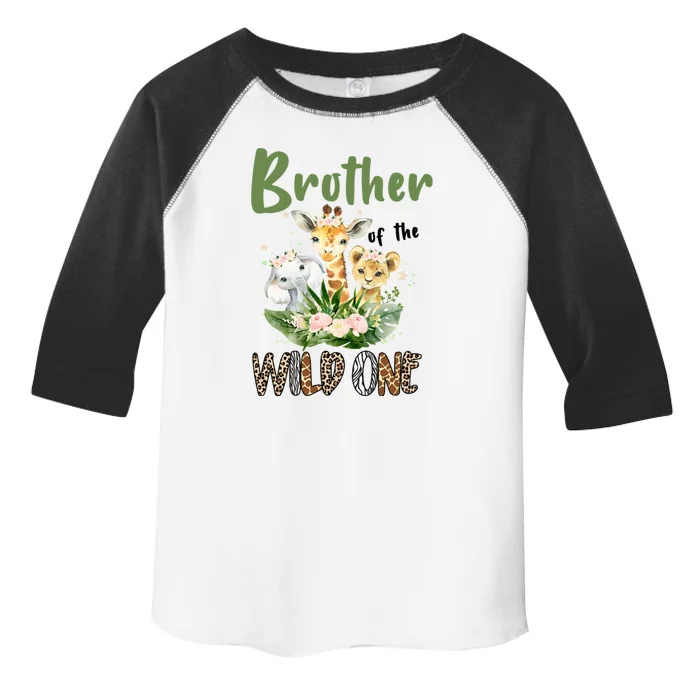 Brother Of The Wild One Zoo Theme Birthday Safari Jungle Animal Toddler Fine Jersey T-Shirt