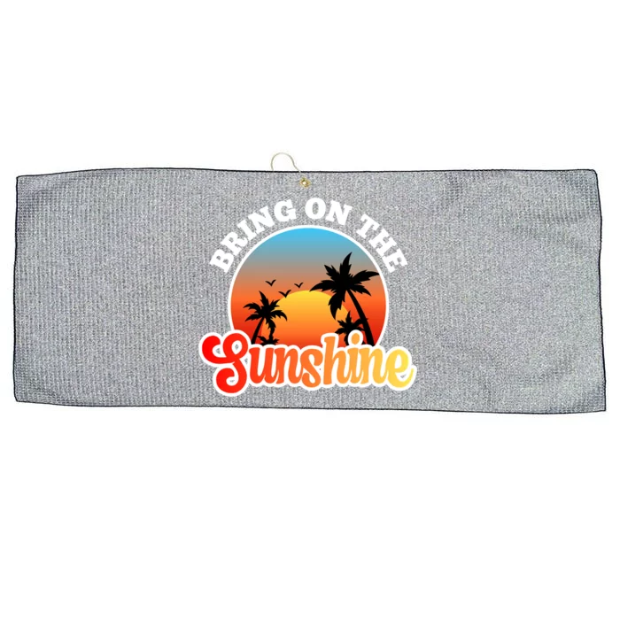 Bring On The Sunshine Summer Vacations Palm Trees Sunset Cute Gift Large Microfiber Waffle Golf Towel