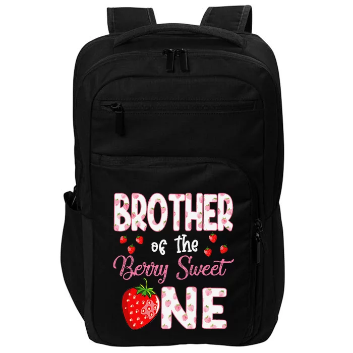 Brother Of The Berry Sweet One Strawberry First Birthday Impact Tech Backpack