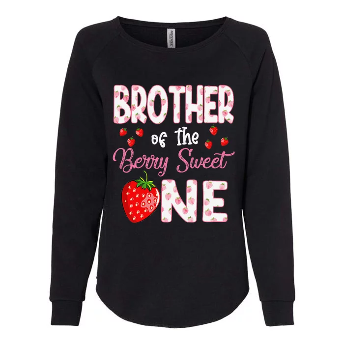 Brother Of The Berry Sweet One Strawberry First Birthday Womens California Wash Sweatshirt