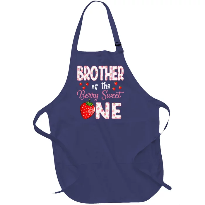 Brother Of The Berry Sweet One Strawberry First Birthday Full-Length Apron With Pocket