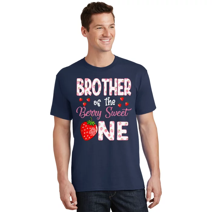 Brother Of The Berry Sweet One Strawberry First Birthday T-Shirt