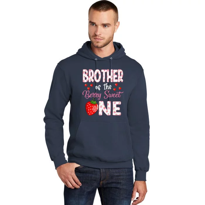 Brother Of The Berry Sweet One Strawberry First Birthday Tall Hoodie