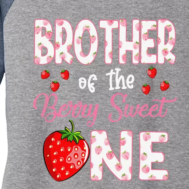 Brother Of The Berry Sweet One Strawberry First Birthday Women's Tri-Blend 3/4-Sleeve Raglan Shirt