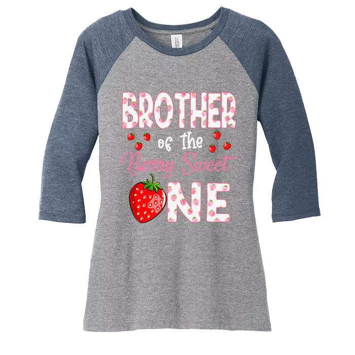 Brother Of The Berry Sweet One Strawberry First Birthday Women's Tri-Blend 3/4-Sleeve Raglan Shirt