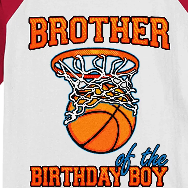 Brother Of The Birthday Boy Basketball Birthday Family Party Kids Colorblock Raglan Jersey