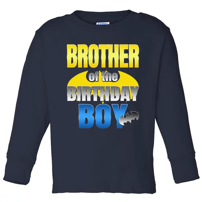 Brother Of The Birthday Boy Bat Family Matching Toddler Long Sleeve Shirt