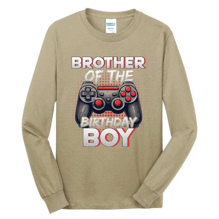 Brother Of The Birthday Matching Gamer Birthday Party Tall Long Sleeve T-Shirt