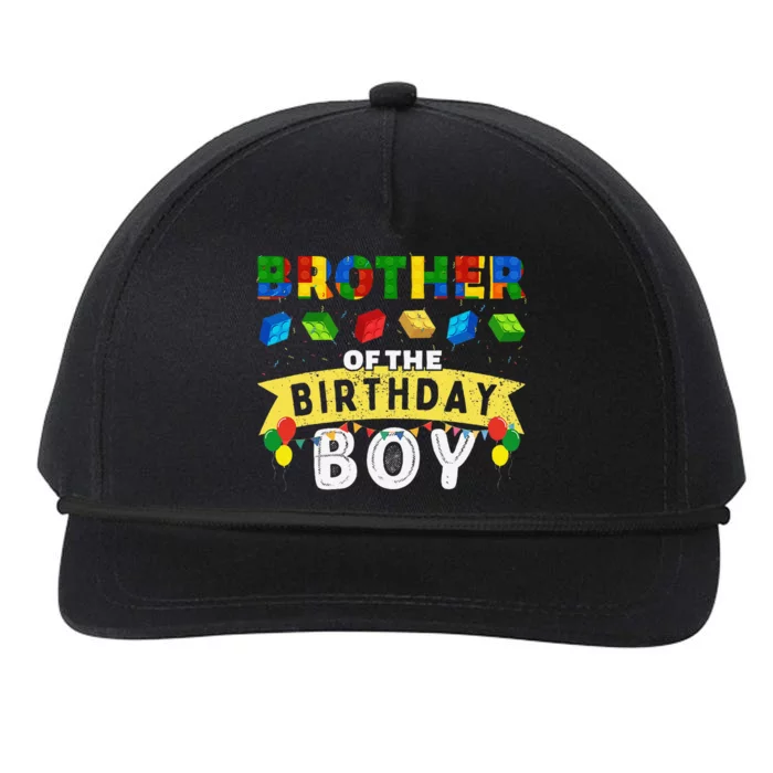 Brother Of The Birthday Boy Building Blocks Master Builder Snapback Five-Panel Rope Hat