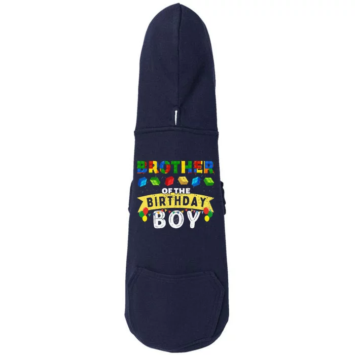 Brother Of The Birthday Boy Building Blocks Master Builder Doggie 3-End Fleece Hoodie