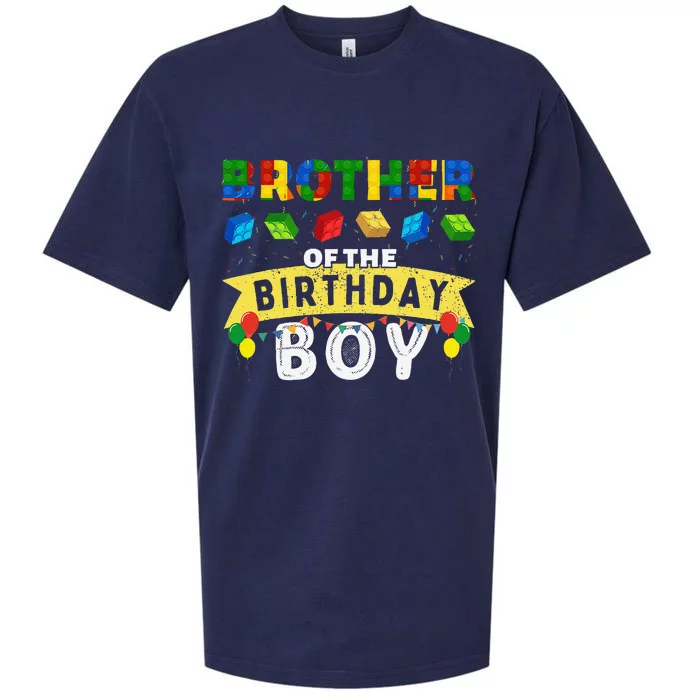 Brother Of The Birthday Boy Building Blocks Master Builder Sueded Cloud Jersey T-Shirt