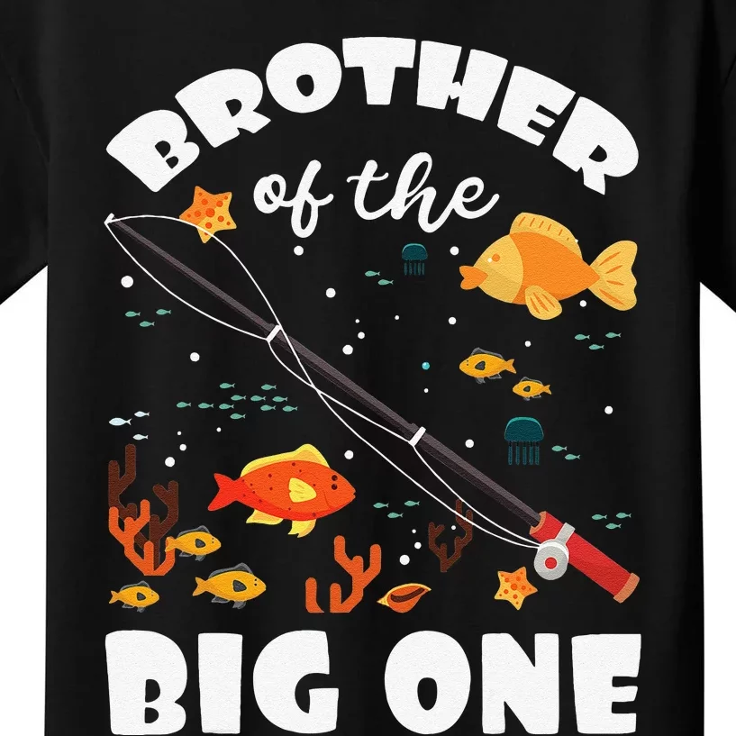 Brother Of The Big One Birthday Fishing Theme Bday Kids T-Shirt