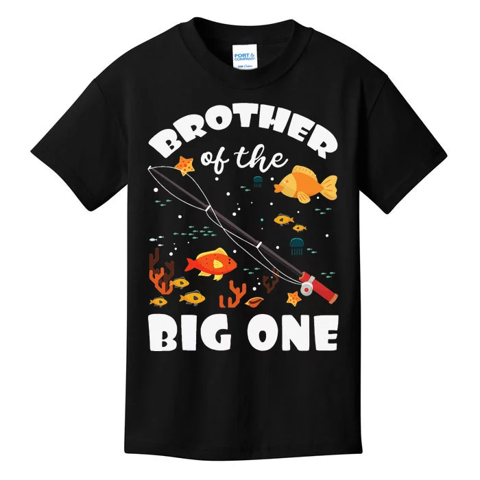 Brother Of The Big One Birthday Fishing Theme Bday Kids T-Shirt