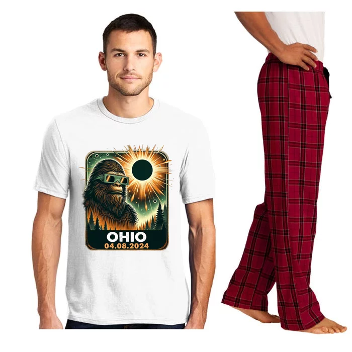 Bigfoot Ohio Total Solar Eclipse 2024 With Eclipse Glasses Pajama Set