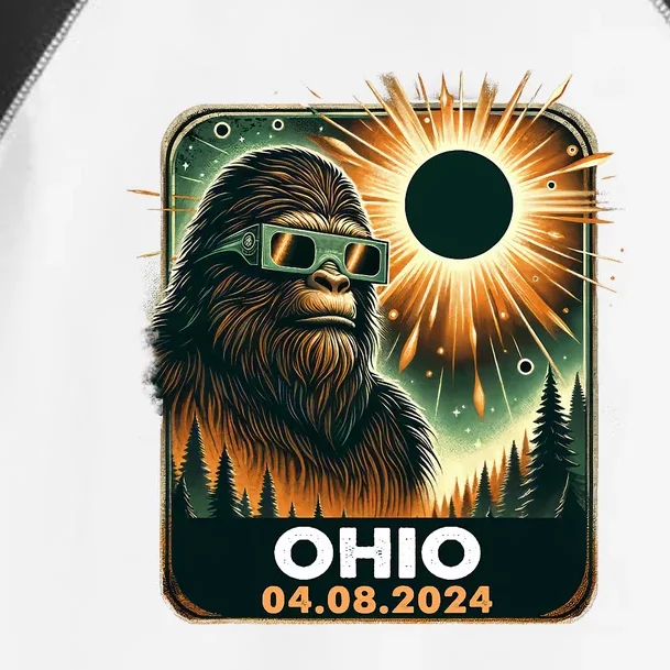 Bigfoot Ohio Total Solar Eclipse 2024 With Eclipse Glasses Toddler Fine Jersey T-Shirt