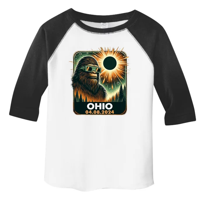 Bigfoot Ohio Total Solar Eclipse 2024 With Eclipse Glasses Toddler Fine Jersey T-Shirt