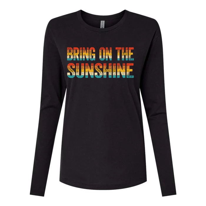 Bring On The Sunshine Gift Vintage Colours Retro Sunshine Gift Womens Cotton Relaxed Long Sleeve T-Shirt