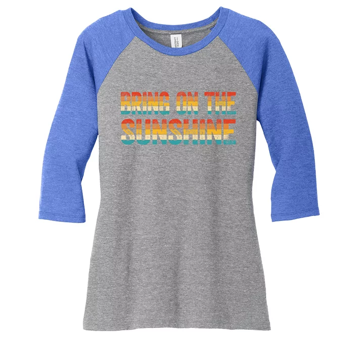 Bring On The Sunshine Gift Vintage Colours Retro Sunshine Gift Women's Tri-Blend 3/4-Sleeve Raglan Shirt