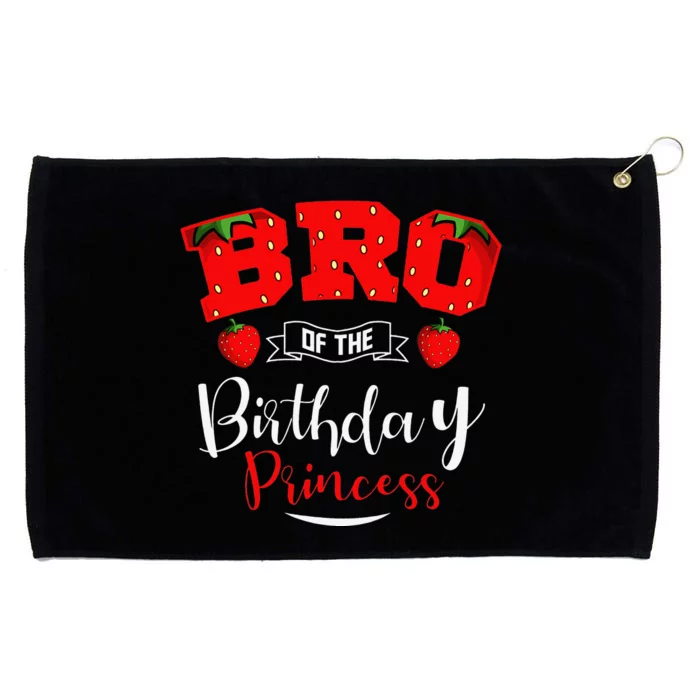 Bro Of The Birthday Princess Strawberry Theme Bday Party Grommeted Golf Towel