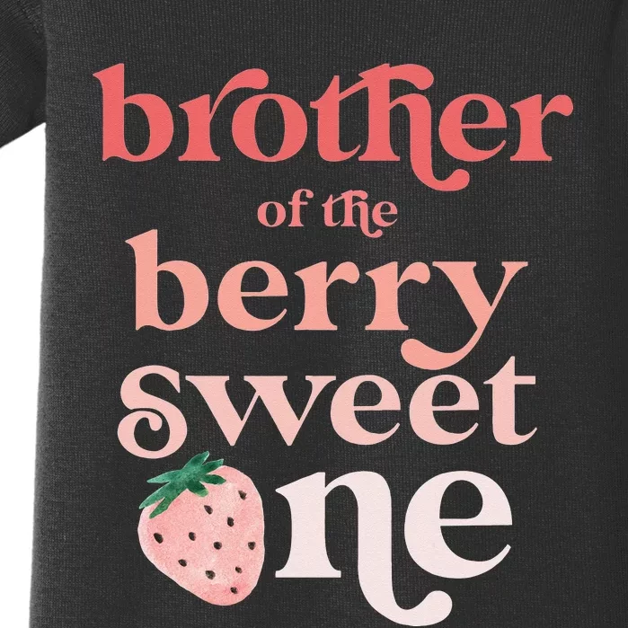 Brother of the Berry Sweet One Strawberry First Birthday 1st Baby Bodysuit