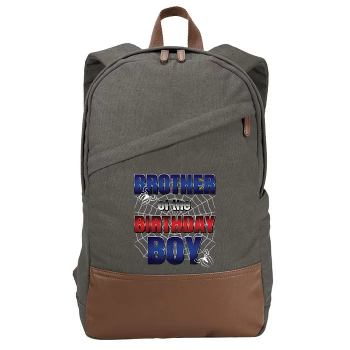 Brother Of The Birthday Boy Spider Web Family Matching Cotton Canvas Backpack