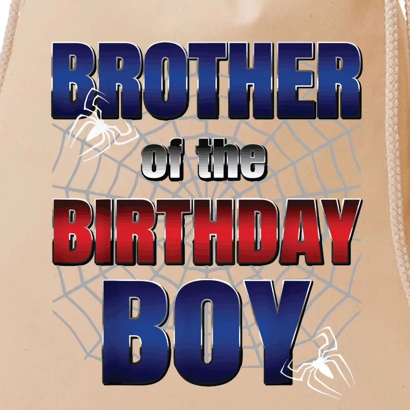 Brother Of The Birthday Boy Spider Web Family Matching Drawstring Bag