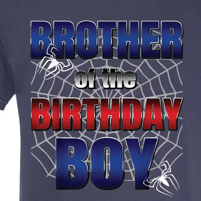 Brother Of The Birthday Boy Spider Web Family Matching Garment-Dyed Heavyweight T-Shirt