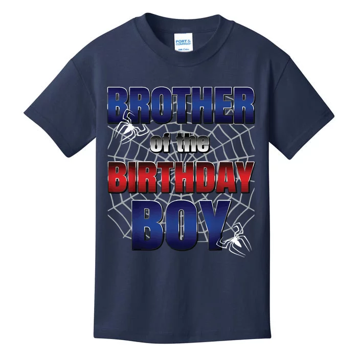 Brother Of The Birthday Boy Spider Web Family Matching Kids T-Shirt